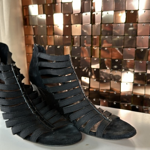 Donald J Pliner Pelle Elastic Strappy Wedge Sandals Women's Size 8 with Reptile - Picture 4 of 12